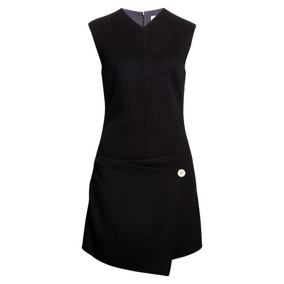 Proenza Schouler Melton Double Face Dress - 4 - Black / Steel Grey